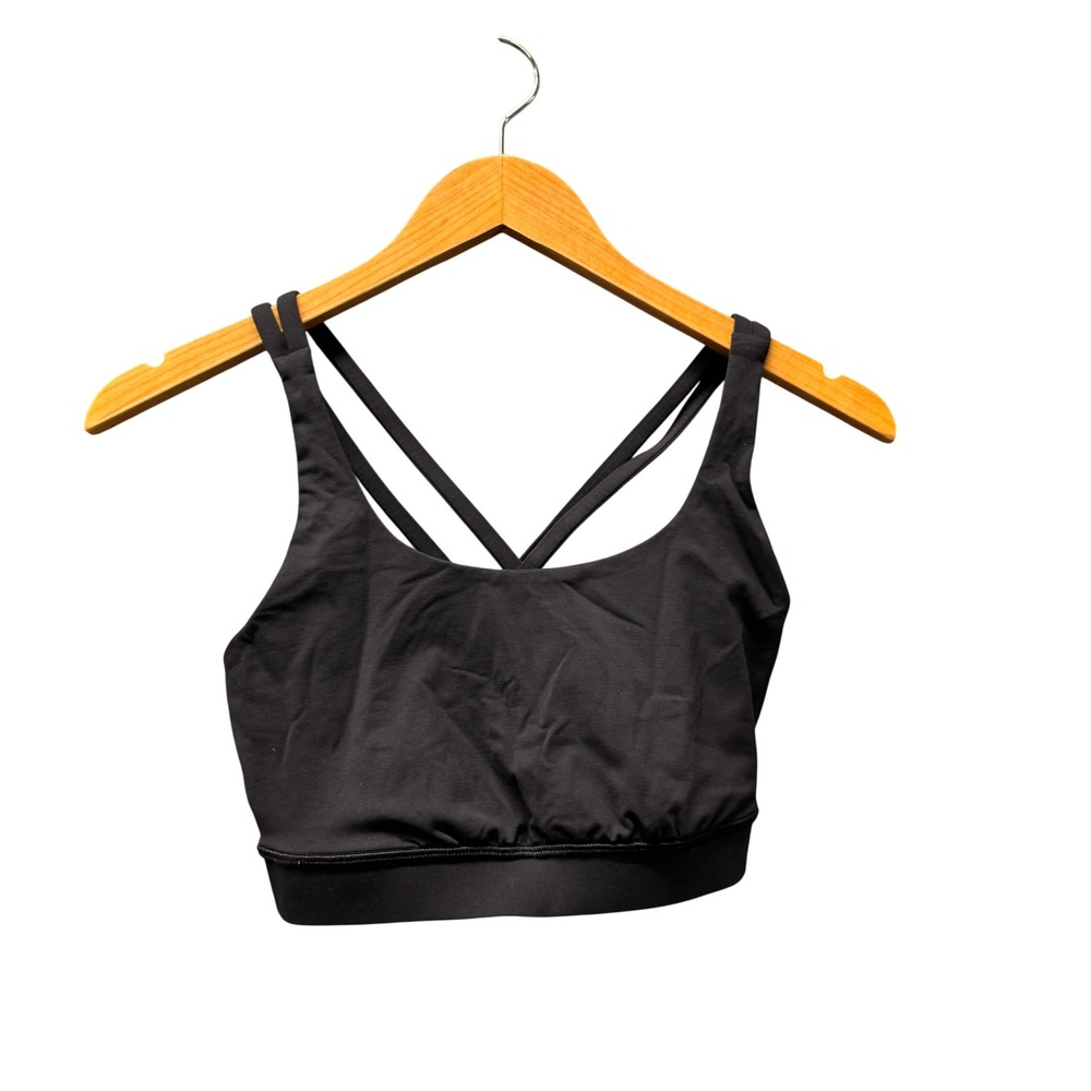 Lululemon Sports Bra Womens 8 Energy Bra Black Strappy Activewear Gym Yoga
